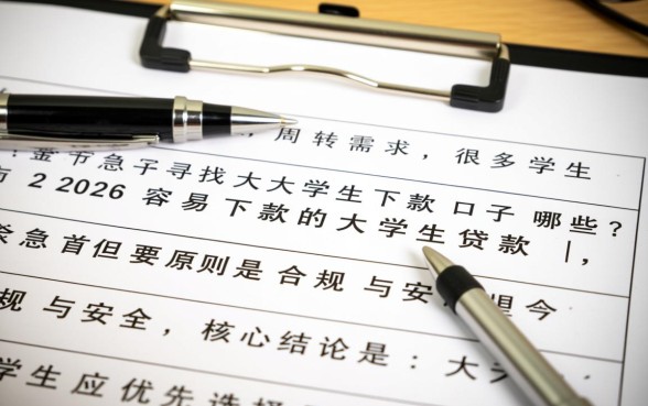 2026容易下款的大学生贷款