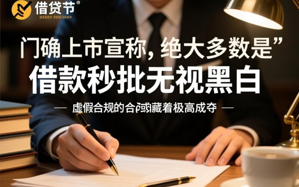 借款秒批无视黑白的口子是真的吗