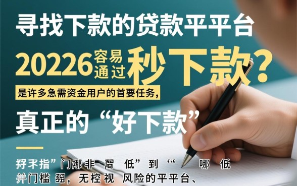 好下款的贷款平台有哪些,2026容易通过秒下款吗 2026容易通过秒下款吗