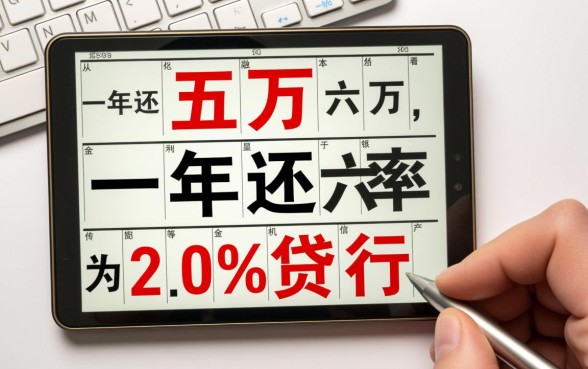 借五万一年还六万利息多少