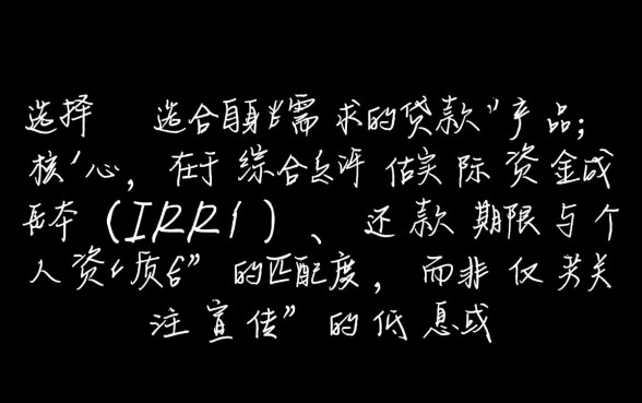 在众多贷款产品中哪个好