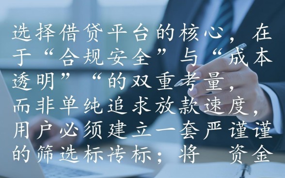 在众多借贷平台中怎么选