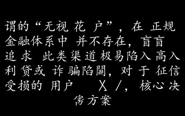 无视花户的贷款口子有哪些