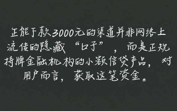 急需3000元哪里可以秒下款