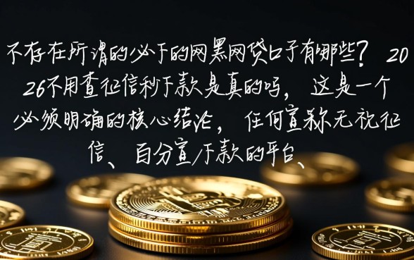 2026不用查征信秒下款是真的吗