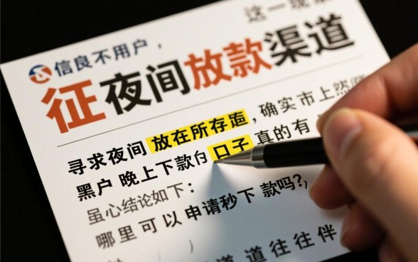 黑户晚上下款的口子真的有吗