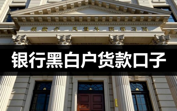 银行黑白户贷款口子怎么申请