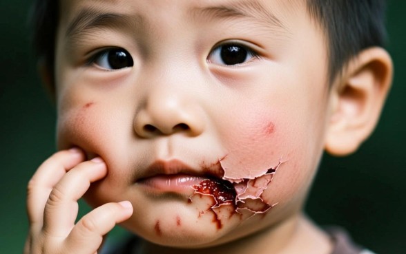 小孩下巴磕了个口子摸着硬硬的会留疤吗,怎么护理? 小孩下巴磕了个口子摸着硬硬的会留疤吗