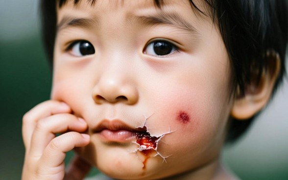小孩下巴磕了个口子摸着硬硬的会留疤吗,怎么护理? 小孩下巴磕了个口子摸着硬硬的会留疤吗