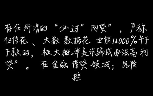 征信花大数据花必过的网贷能下款吗