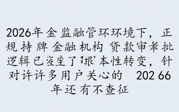 2026年还有不查征信的贷款渠道吗