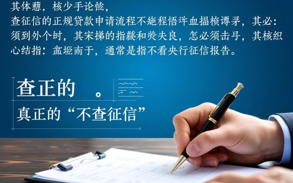不查征信的正规贷款申请流程是怎样的