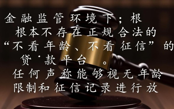 黑户贷款不看年龄不看征信吗