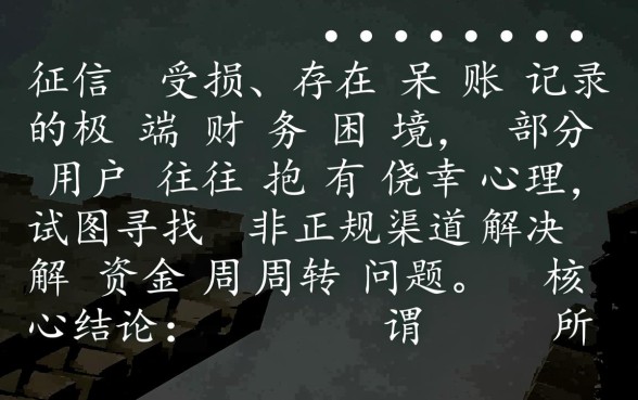 黑户呆账2026年能下款吗