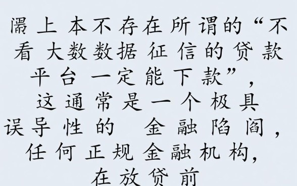 不看大数据征信的贷款平台一定能下款吗