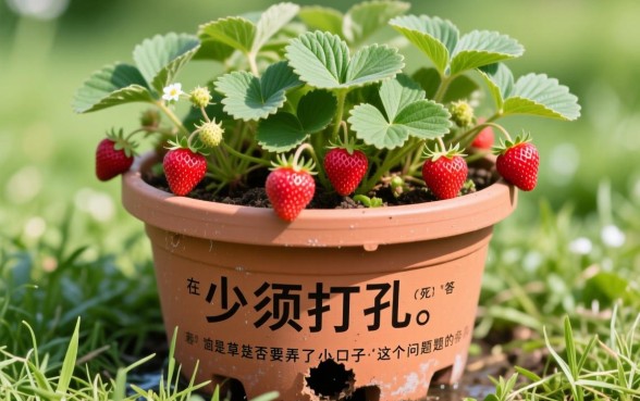 种草莓的筐下面是否要弄个小洞口子吗