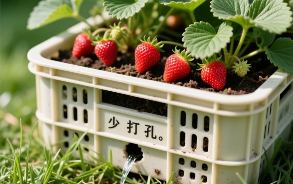 种草莓的筐下面是否要弄个小洞口子吗