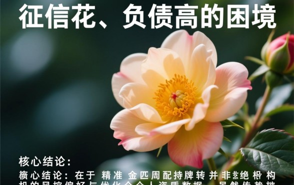 2026征信花负债高还能下款的口子有吗