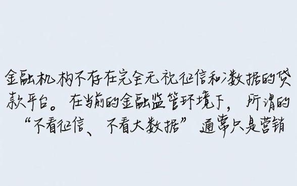 有没有不看征信和大数据的贷款平台