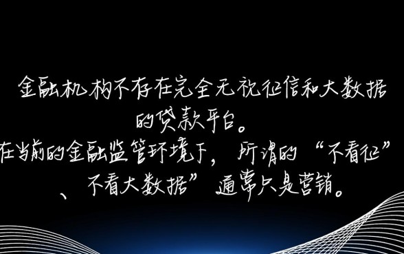 有没有不看征信和大数据的贷款平台