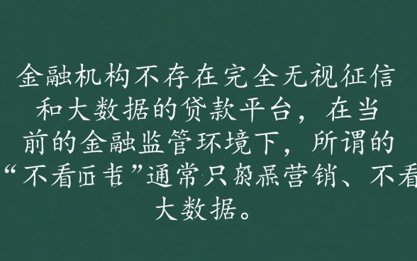 有没有不看征信和大数据的贷款平台