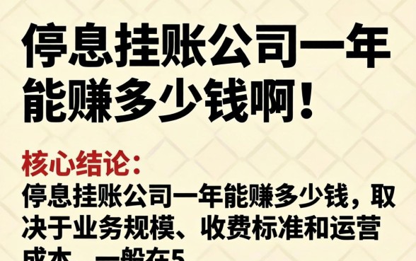 停息挂账公司一年能赚多少钱啊 停息挂账公司一年能赚多少钱啊
