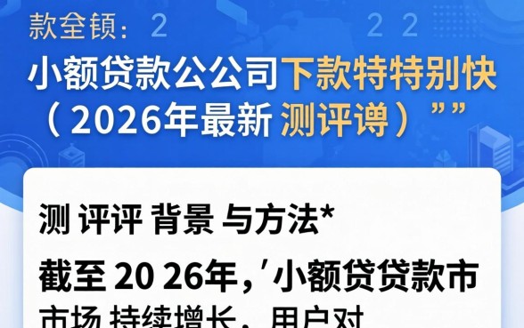 有哪些小额贷款公司下款特别快 有哪些小额贷款公司下款特别快