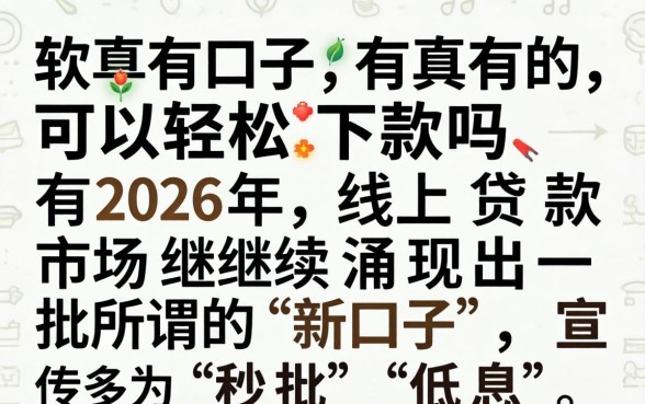 这些新口子真的可以轻松下款吗 这些新口子真的可以轻松下款吗