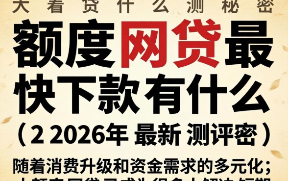 大额度网贷最快下款有什么秘密 大额度网贷最快下款有什么秘密