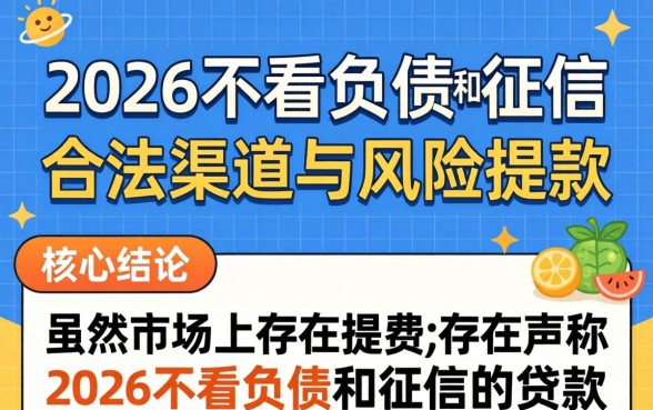 2026不看负债和征信的贷款 2026不看负债和征信的贷款