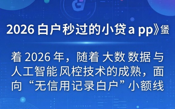 2026白户秒过的小贷app 2026白户秒过的小贷app