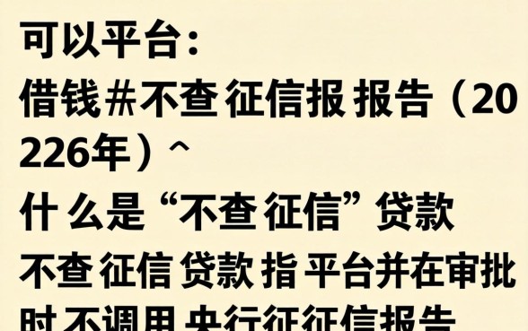 哪个平台可以借钱不查征信报告