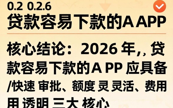 2026贷款容易下款的APP