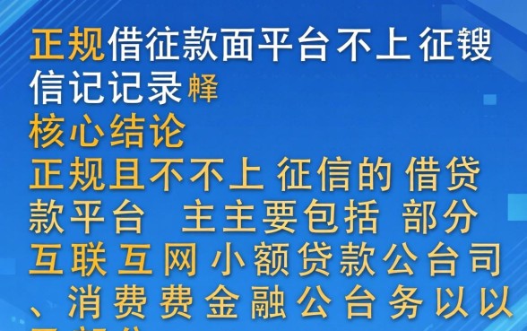 哪些正规借款平台不上征信记录