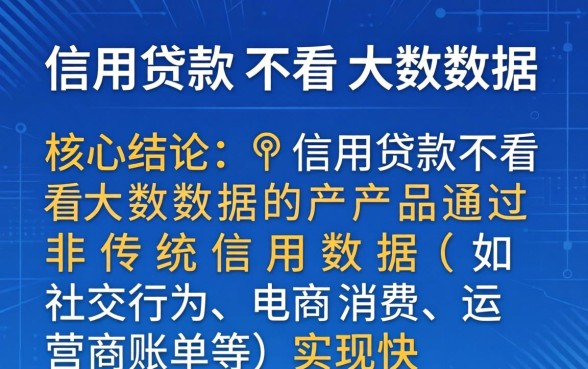 信用贷款不看大数据