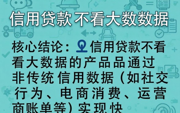 信用贷款不看大数据