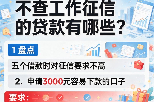 不查工作征信的贷款有哪些？盘点五个借款时对征信要求不高、申请3000元容易下款的口子