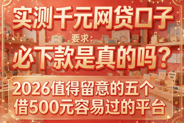 实测千元网贷口子必下款是真的吗？2026值得留意的五个借500元容易过的平台