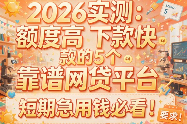 2026实测：额度高、下款快的5个靠谱网贷平台，短期急用钱必看！
