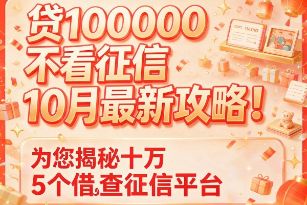 贷100000不看征信10月最新攻略！为您揭秘5个借款十万免查征信平台