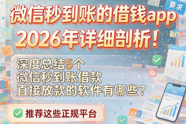 微信秒到账的借钱app2026年详细剖析！深度总结5个微信秒到账借款直接放款的软件有哪些？推荐这些正规平台！