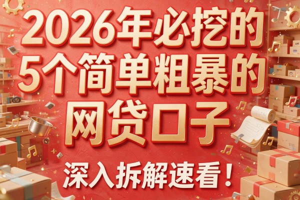 2026年必挖的5个简单粗暴的网贷口子,深入拆解速看!