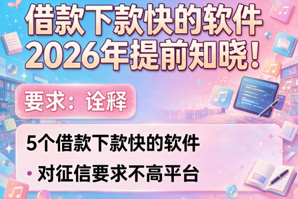 借款下款快的软件2026年提前知晓！本文诠释5个借款下款快的软件对征信要求不高平台
