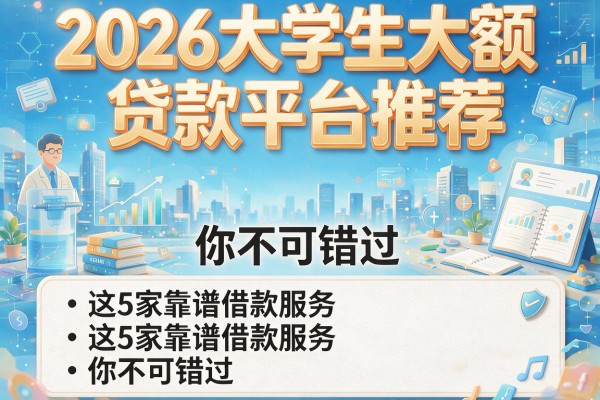 2026大学生大额贷款平台推荐：这5家靠谱借款服务你不可错过！