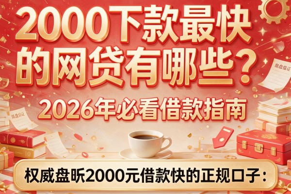 2000下款最快的网贷有哪些？2026年必看借款指南，权威盘点2000元借款快的正规口子