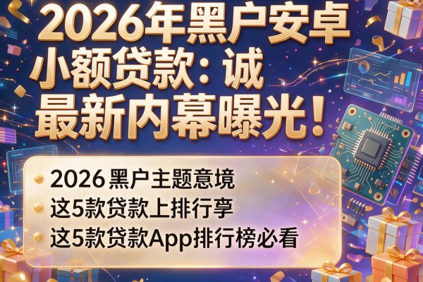 2026年黑户安卓小额贷款最新内幕曝光！这5款贷款App排行榜必看