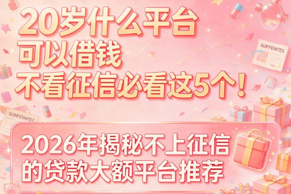 20岁什么平台可以借钱不看征信必看这5个！2026年揭秘不上征信的贷款大额平台推荐