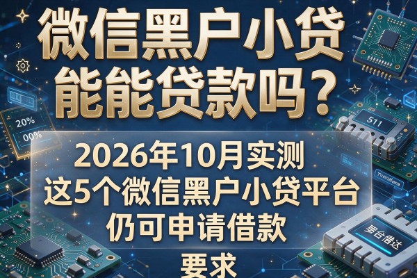 微信黑户小贷能贷款吗？2026年10月实测这5个微信黑户小贷平台仍可申请借款