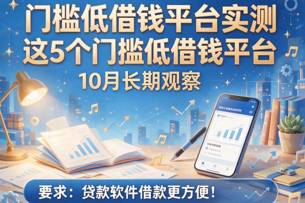 门槛低借钱平台实测：这5个门槛低借钱平台10月长期观察，贷款软件借款更方便！