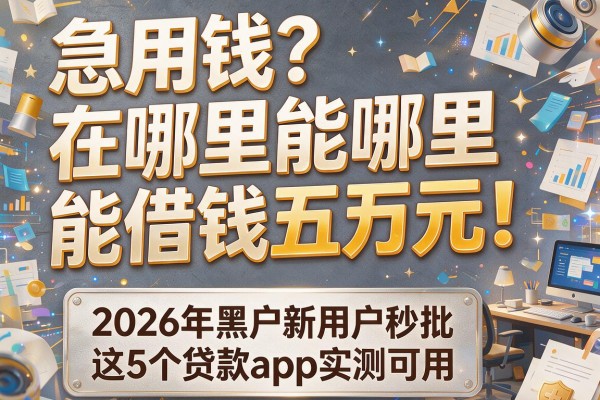 急用钱？在哪里能借钱五万元！2026年黑户新用户秒批，这5个贷款app实测可用！